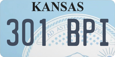 KS license plate 301BPI