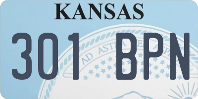 KS license plate 301BPN
