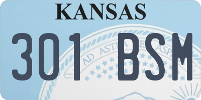 KS license plate 301BSM