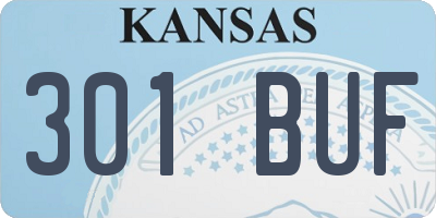 KS license plate 301BUF