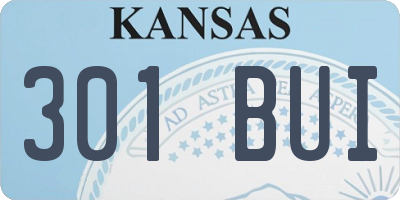 KS license plate 301BUI