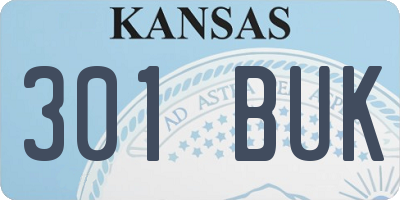 KS license plate 301BUK