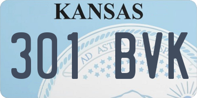 KS license plate 301BVK