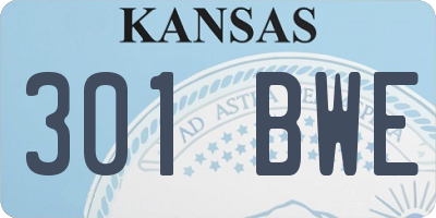 KS license plate 301BWE