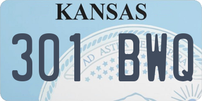 KS license plate 301BWQ