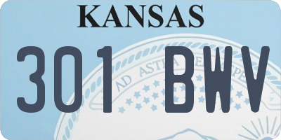 KS license plate 301BWV