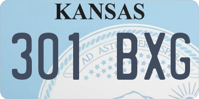 KS license plate 301BXG