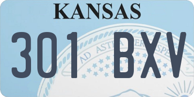 KS license plate 301BXV