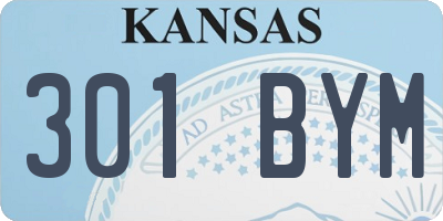 KS license plate 301BYM