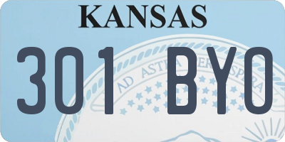 KS license plate 301BYO