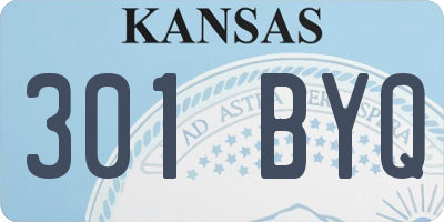 KS license plate 301BYQ