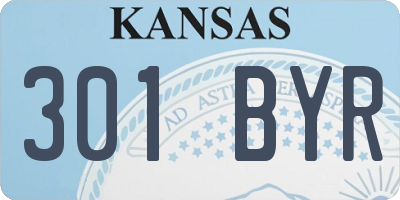 KS license plate 301BYR