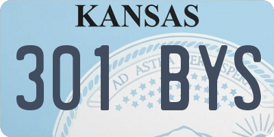 KS license plate 301BYS