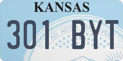 KS license plate 301BYT