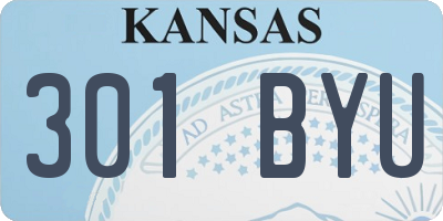 KS license plate 301BYU