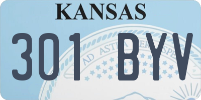 KS license plate 301BYV