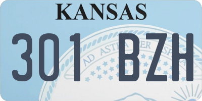 KS license plate 301BZH