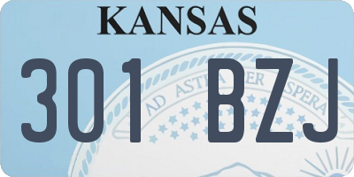 KS license plate 301BZJ