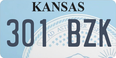 KS license plate 301BZK