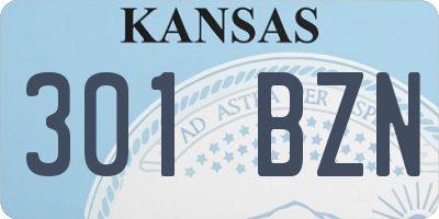 KS license plate 301BZN