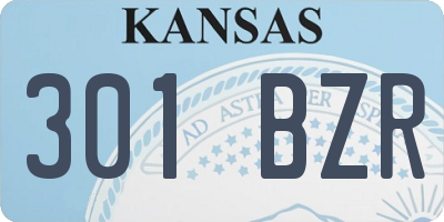 KS license plate 301BZR