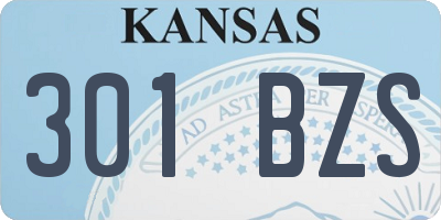 KS license plate 301BZS