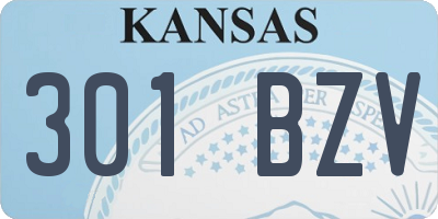 KS license plate 301BZV
