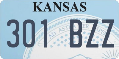 KS license plate 301BZZ