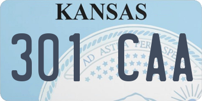 KS license plate 301CAA