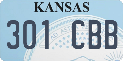 KS license plate 301CBB