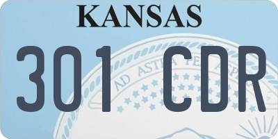 KS license plate 301CDR
