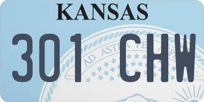 KS license plate 301CHW