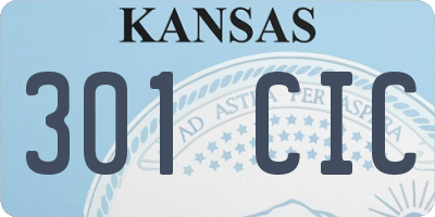 KS license plate 301CIC