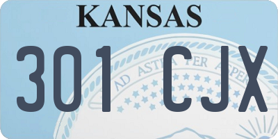 KS license plate 301CJX