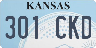 KS license plate 301CKD