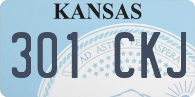 KS license plate 301CKJ