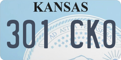 KS license plate 301CKO