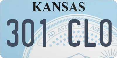 KS license plate 301CLO