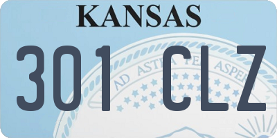 KS license plate 301CLZ