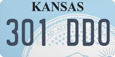 KS license plate 301DDO
