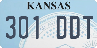KS license plate 301DDT