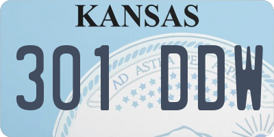 KS license plate 301DDW