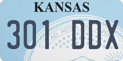 KS license plate 301DDX