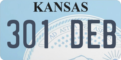 KS license plate 301DEB