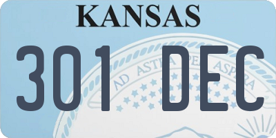 KS license plate 301DEC
