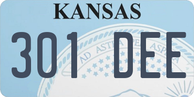 KS license plate 301DEE