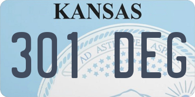 KS license plate 301DEG