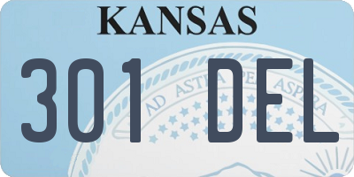 KS license plate 301DEL
