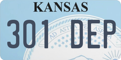 KS license plate 301DEP
