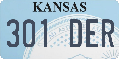 KS license plate 301DER
